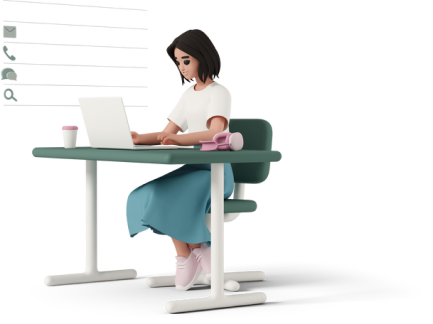 Woman Working at Laptop